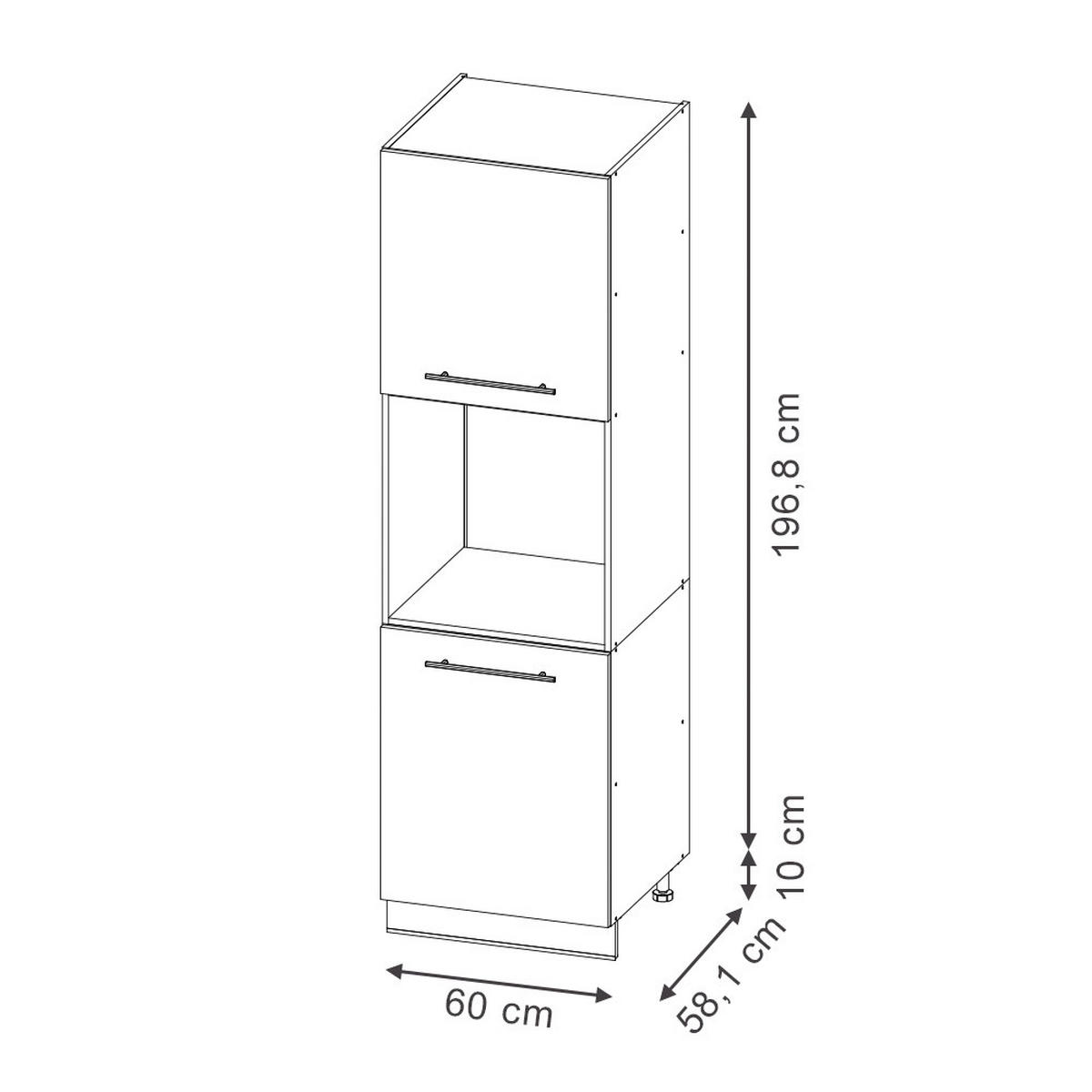 Dunkelgrau/Anthrazit, Holzwerkstoff (60/206.8/58cm) - Vicco