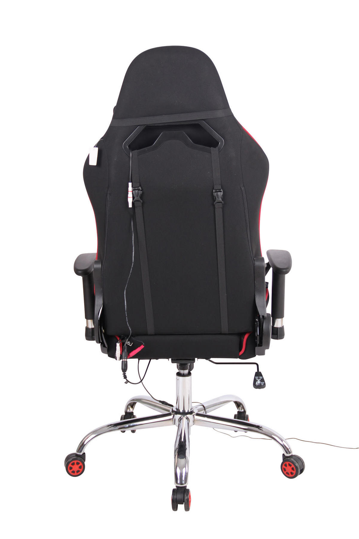 CHEFSESSEL Stoff schwarz/rot - Rot/Schwarz, Textil/Metall (67/128/51cm) - CLP