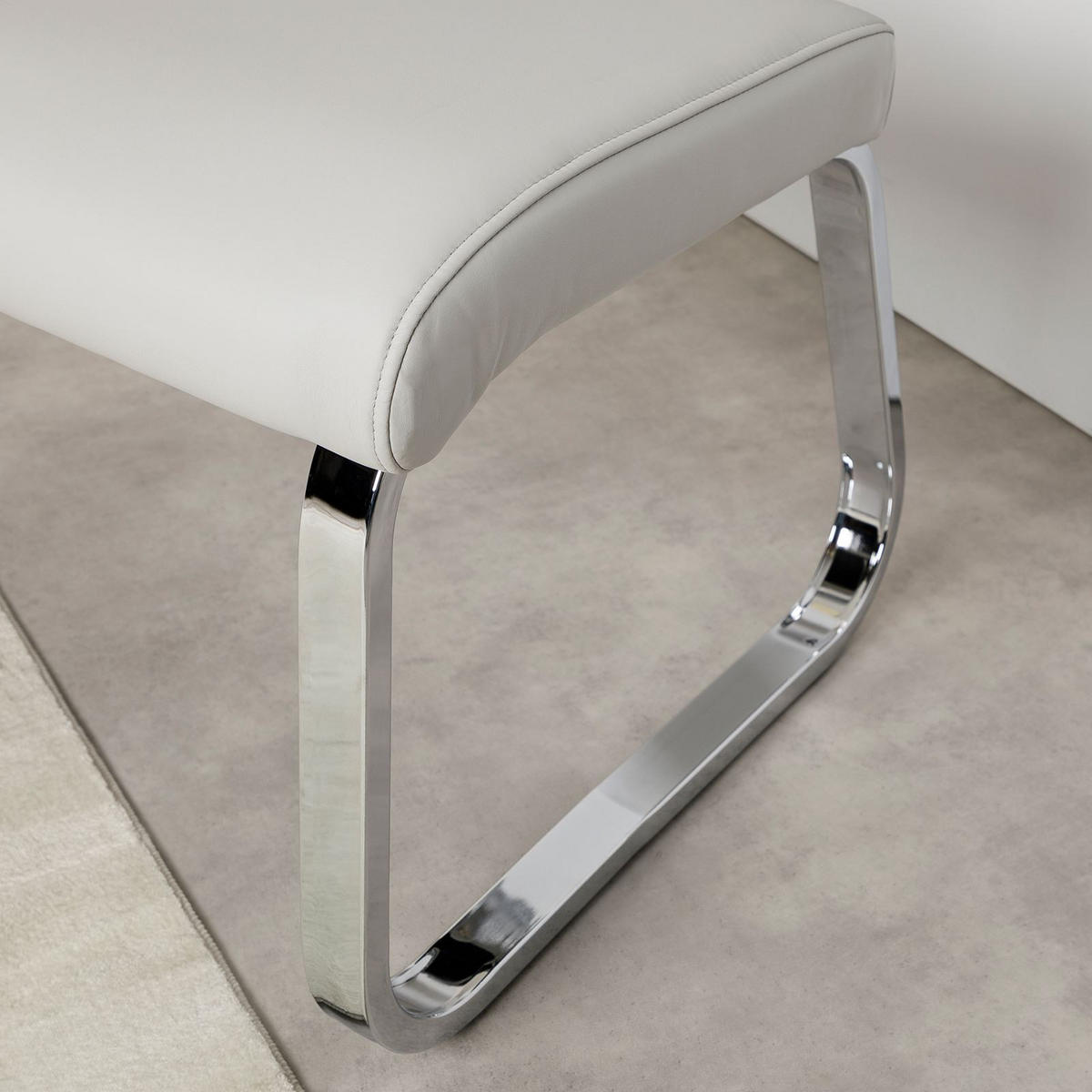 ESSZIMMERBANK VILAS hellgrau - Hellgrau, Textil/Metall (136/89/59cm) - IDIMEX