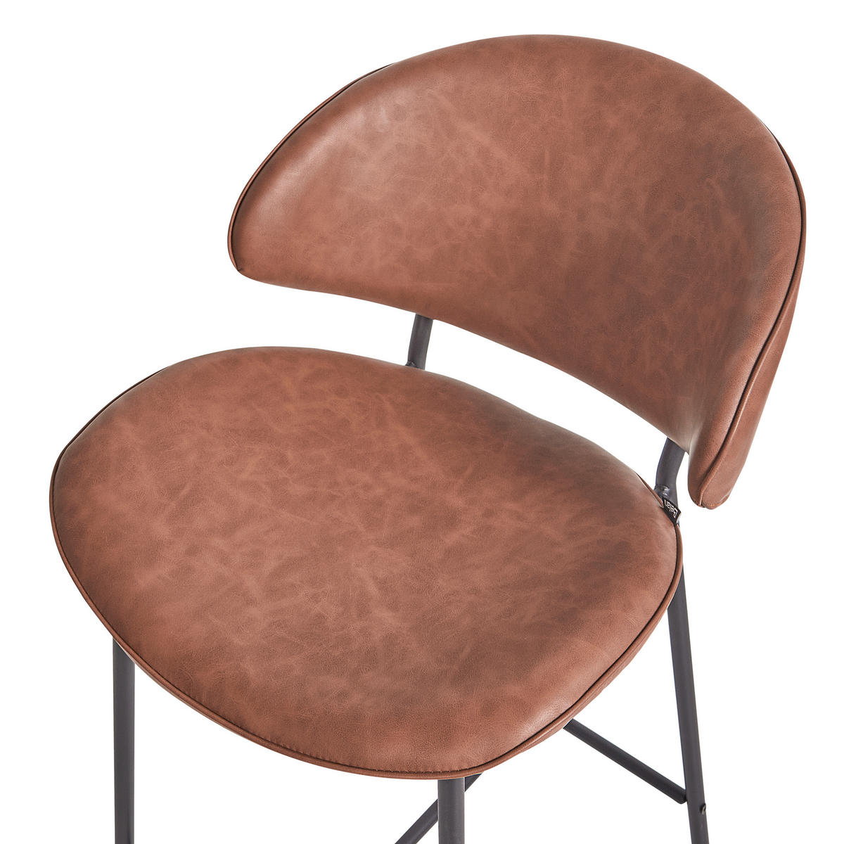 BARSTUHL 2er-Set Kunstleder Braun Kiana - Braun, Kunststoff (49/104/59cm) - Beliani