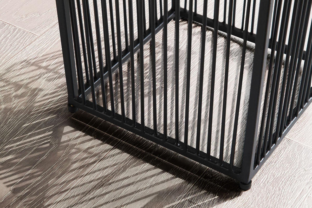 PFLANZKÜBEL 2er Set Metall Schwarz mit Gestell quadratisch - Schwarz, Metall (22/50cm) - KADIMA DESIGN