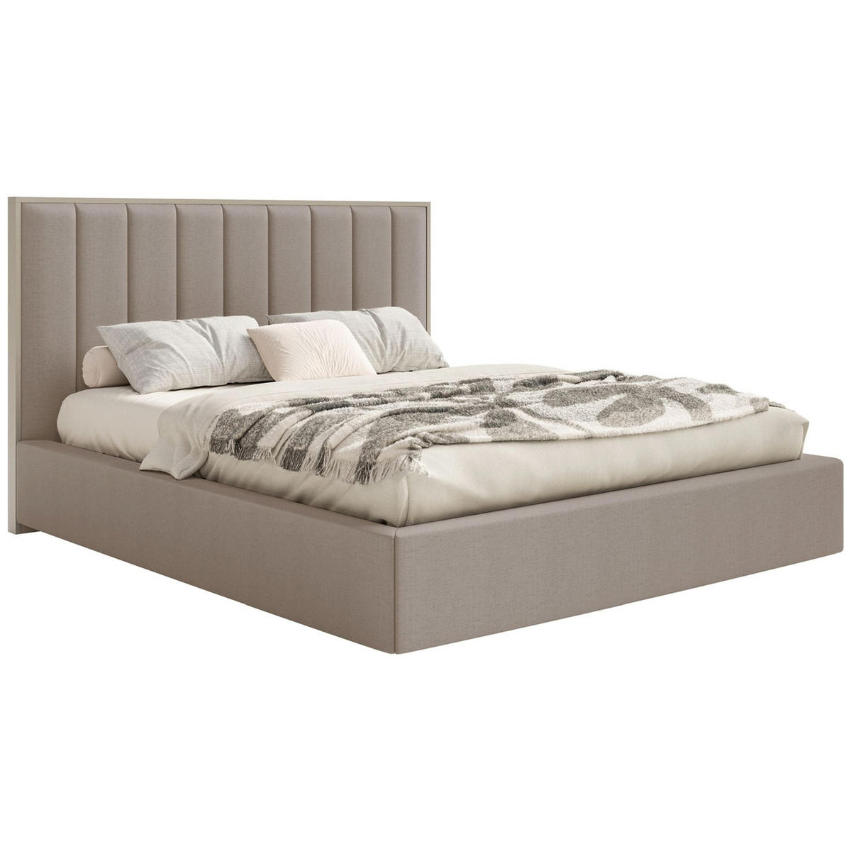 POLSTERBETT Togents Braun mit Chenillebezug, Bettkasten und LED, 180x200 cm - Braun, Textil (180/200cm) - Selsey