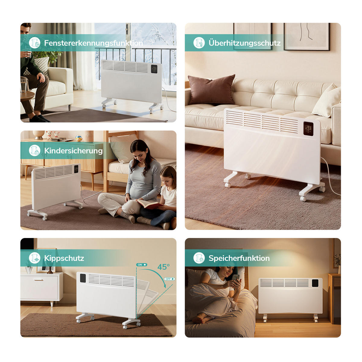 GLASHEIZUNG Weiß 75,4/42/20,6 cm - Weiß, Metall (75/42/21cm) - EMKE