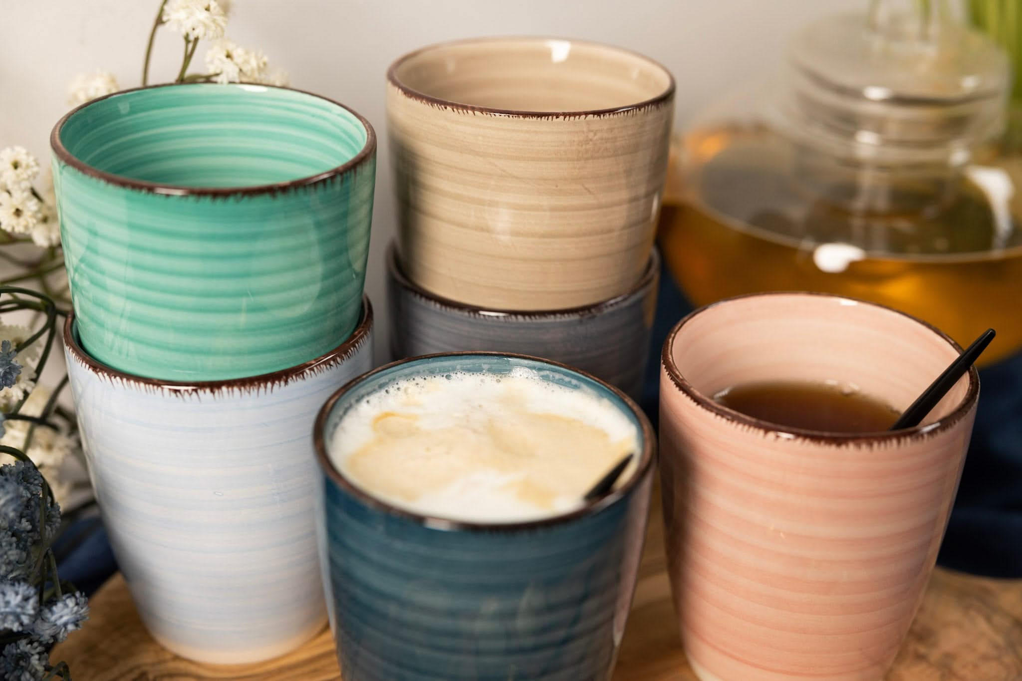 BECHER Barbados - 350 ml - 6 Stück - Multicolor, Keramik (0.35L) - Studio Tavola