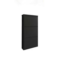 SCHUHSCHRANK Schwarz 15/50/104 cm - Schwarz, Metall (50/104/15cm) - DMORA