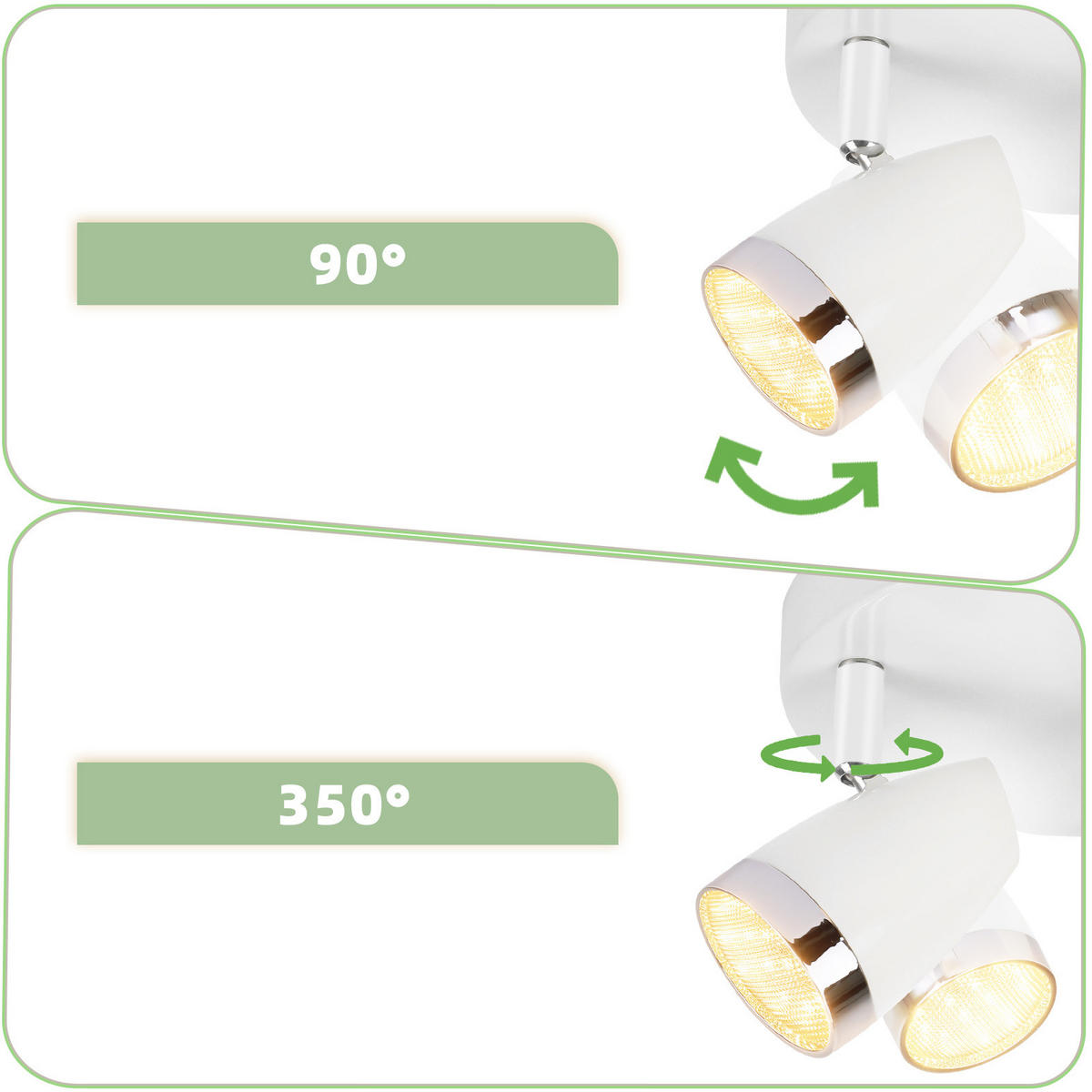 DECKENSTRAHLER Glorion 15.5/19/60 cm - Weiß, Kunststoff (60/15.5/19cm) - ZMH