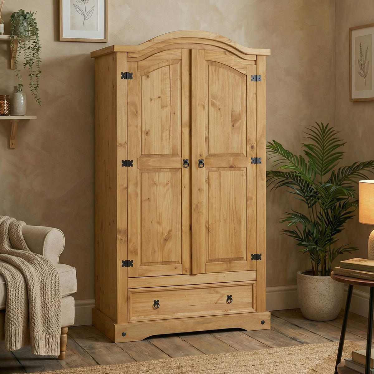 KLEIDERSCHRANK SALSA - Naturfarben, Holz (103/188/57cm) - CARO-Möbel