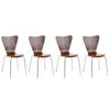 BESUCHERSTUHL 4er Set Holz Walnuss - Walnussfarben, Holz/Metall (45/85/49cm) - CLP
