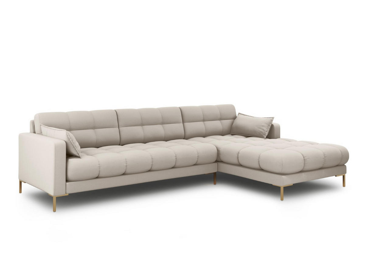 ECKSOFA rechts Mamaia aus strukturiertem Stoff beige 5 Sitzplätze - Beige, Textil (185/293cm) - Micadoni