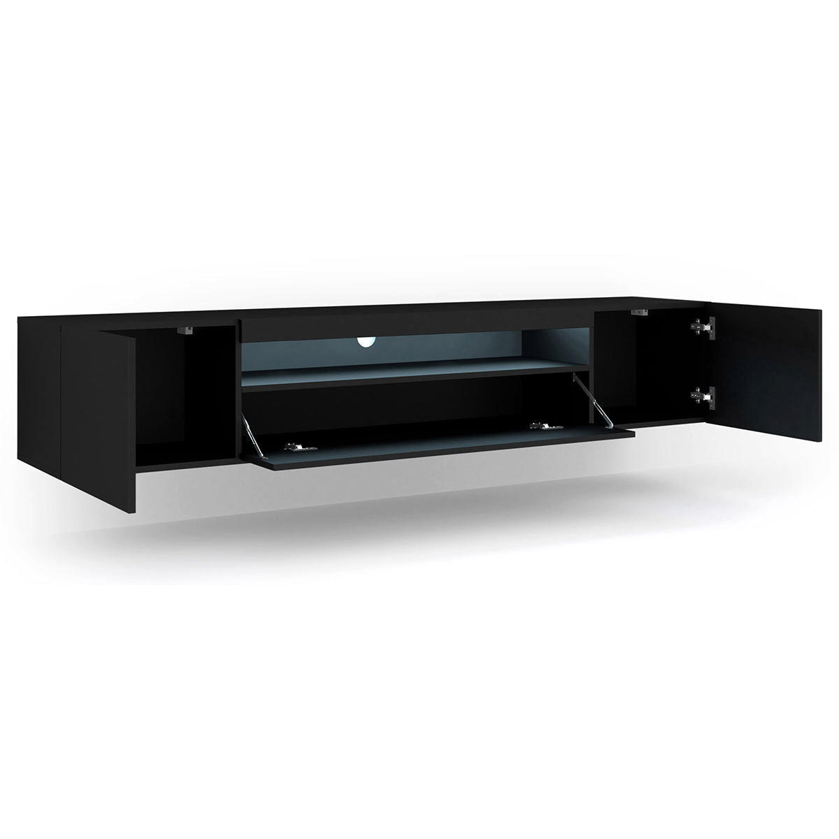 TV STOLÍK Aurus Čierna - čierna, kompozitné drevo (200/36/37cm) - Petits-meubles
