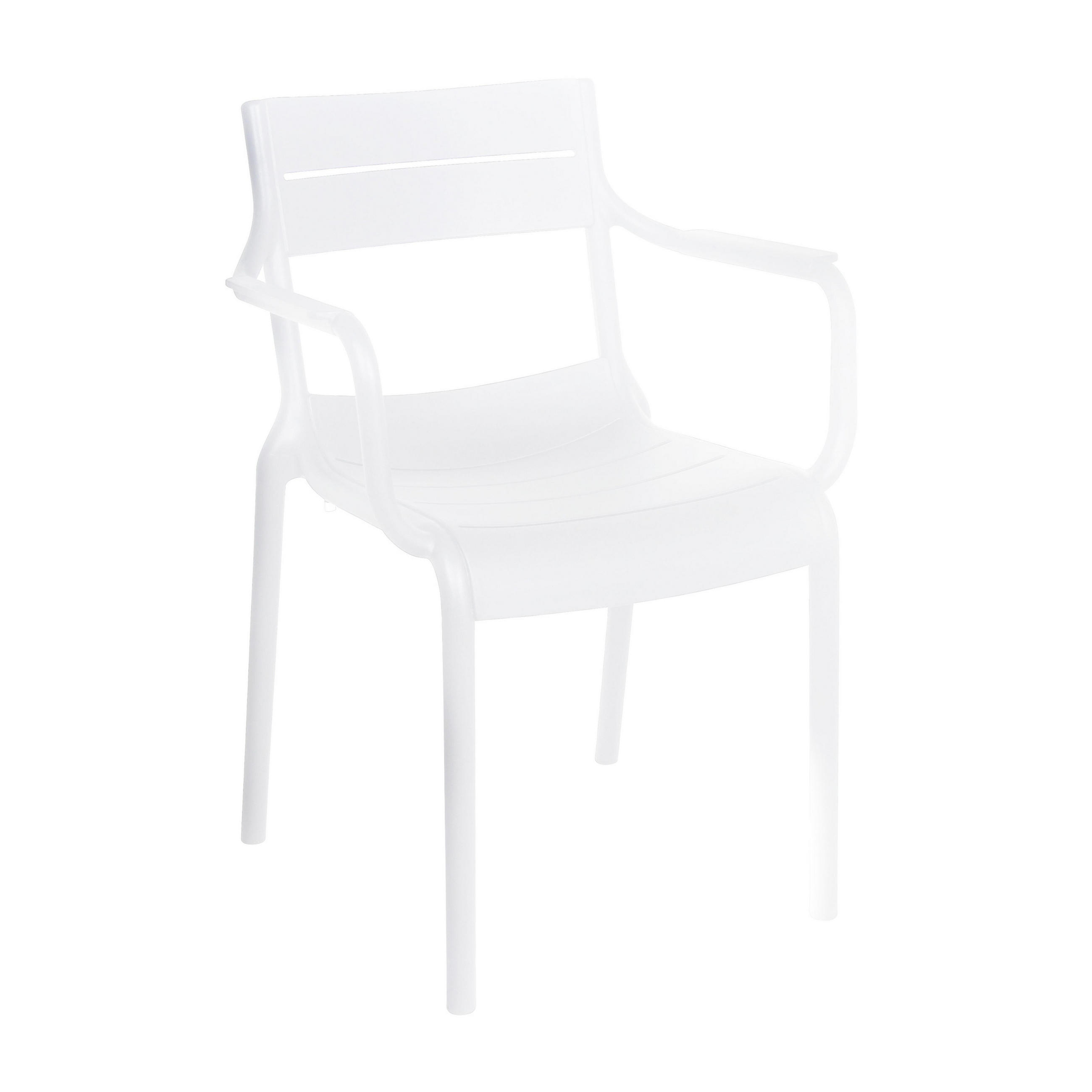 Thumbnail - Oviala Gartenstuhl, Weiß, Kunststoff, 4-Sitzer, quadratisch,Quadratisch, 50x82x54 cm, Gartenmöbel, Gartenstühle, Gartens...