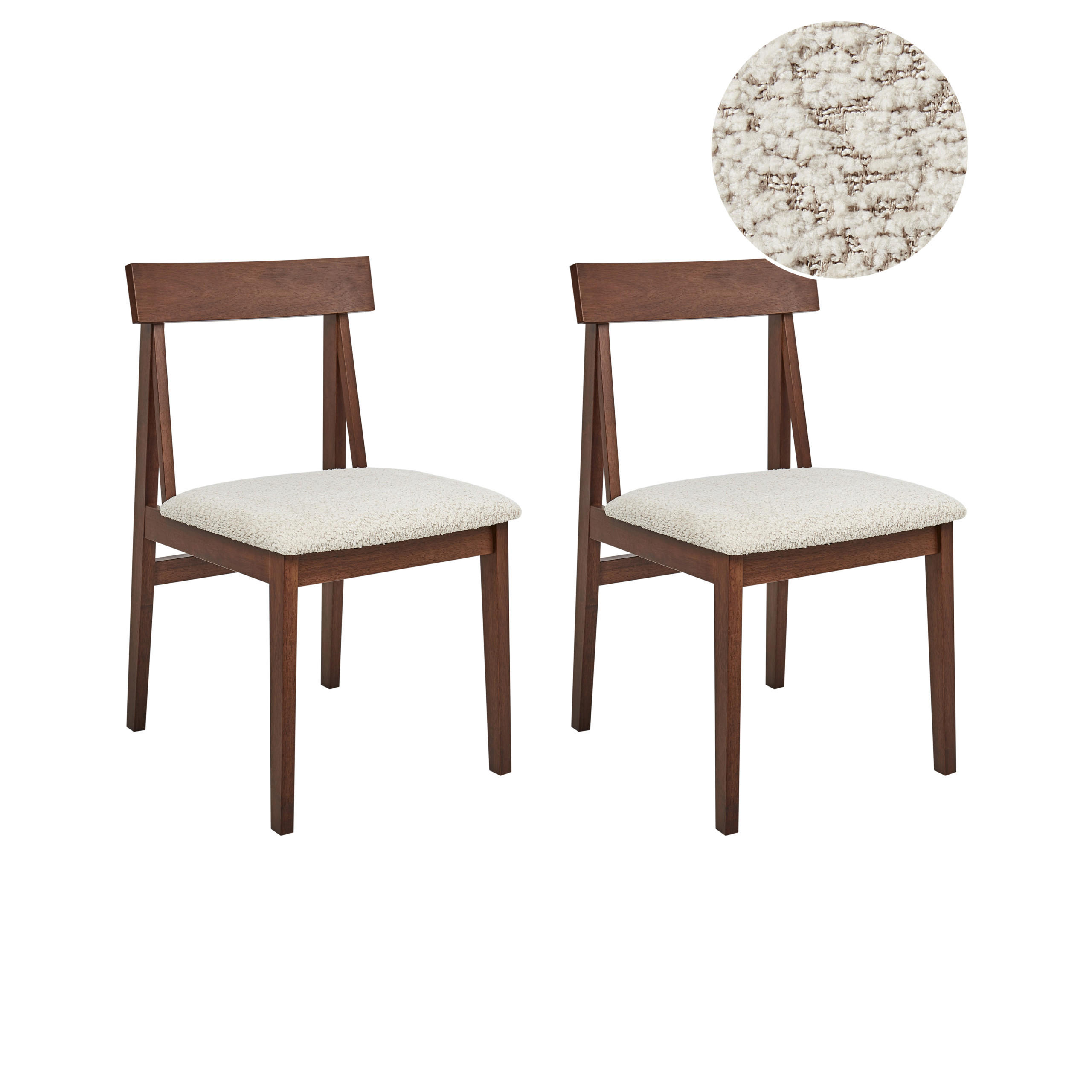 ESSZIMMERSTUHL 2er Set Holz Braun/Beige Isle - Beige/Braun, Holz (45/82/55cm) - Beliani