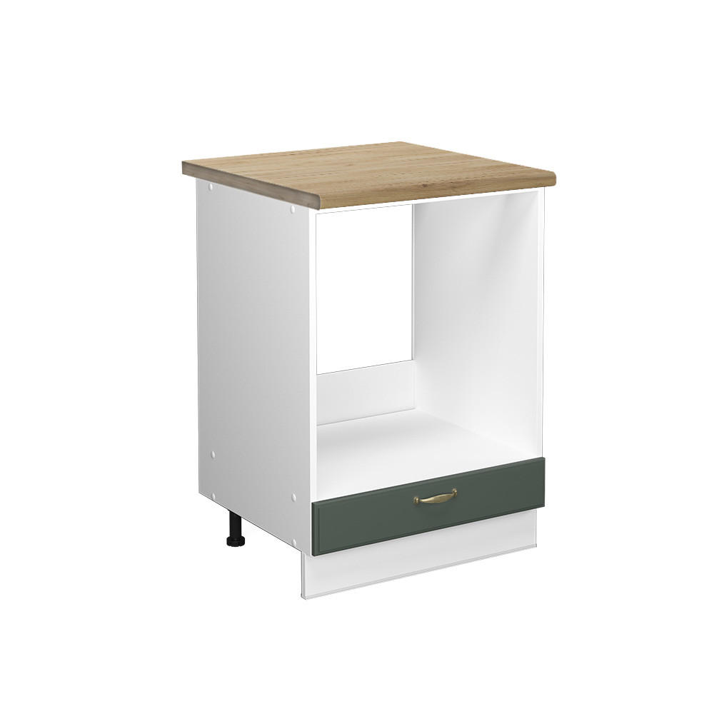 HERDUMBAUSCHRANK Fame-Line Grün-Gold Landhaus 60 cm, AP Eiche - Weiß/Grün, Holzwerkstoff (60/82/60cm) - Vicco