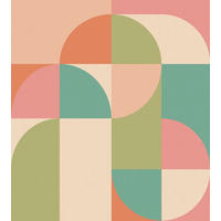 FOTOTAPETE Kreise im Bauhaus-Stil 2.5 x 2.79 m - Multicolor, Papier (250/279cm) - ESTAhome