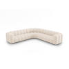 ECKSOFA symmetrisch modular Lupine aus Chenille-Stoff leichtes beige 5 Sitzplätze - Creme, Textil (309/309cm) - Micadoni