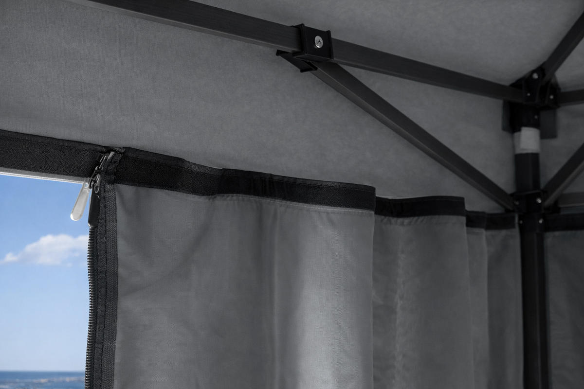 FALTPAVILLON 2x3m Smoky Grau - Grau, Metall (200/245/300cm) - QUICK STAR