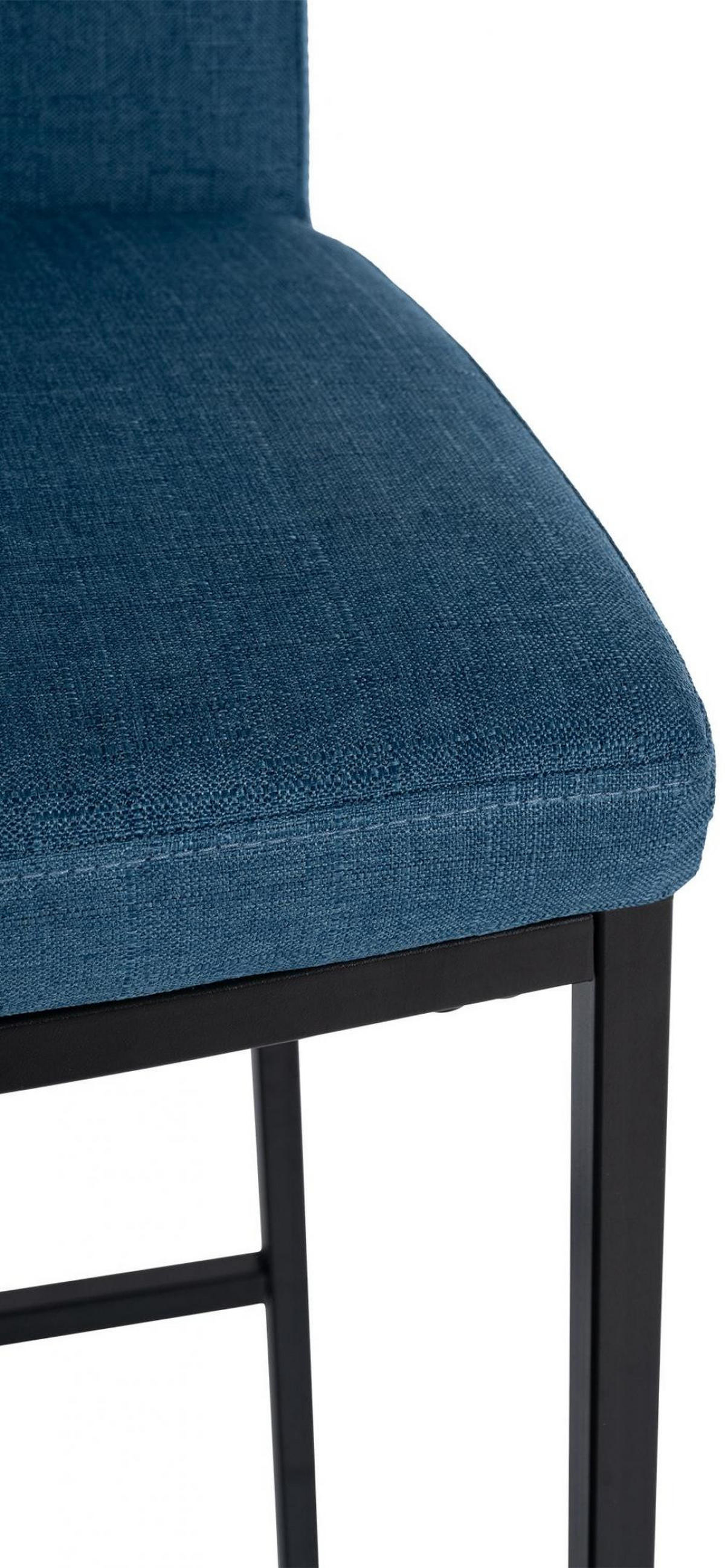 BARHOCKER Stoff Blau - Blau/Schwarz, Textil/Metall (43/110/49cm) - CLP