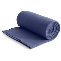 FLEECEDECKE eco-line dunkelblau 130/160 cm aus 100% recyceltem Material Kettelrand Anti-Pilling - Dunkelblau, Textil (130/160cm) - wometo