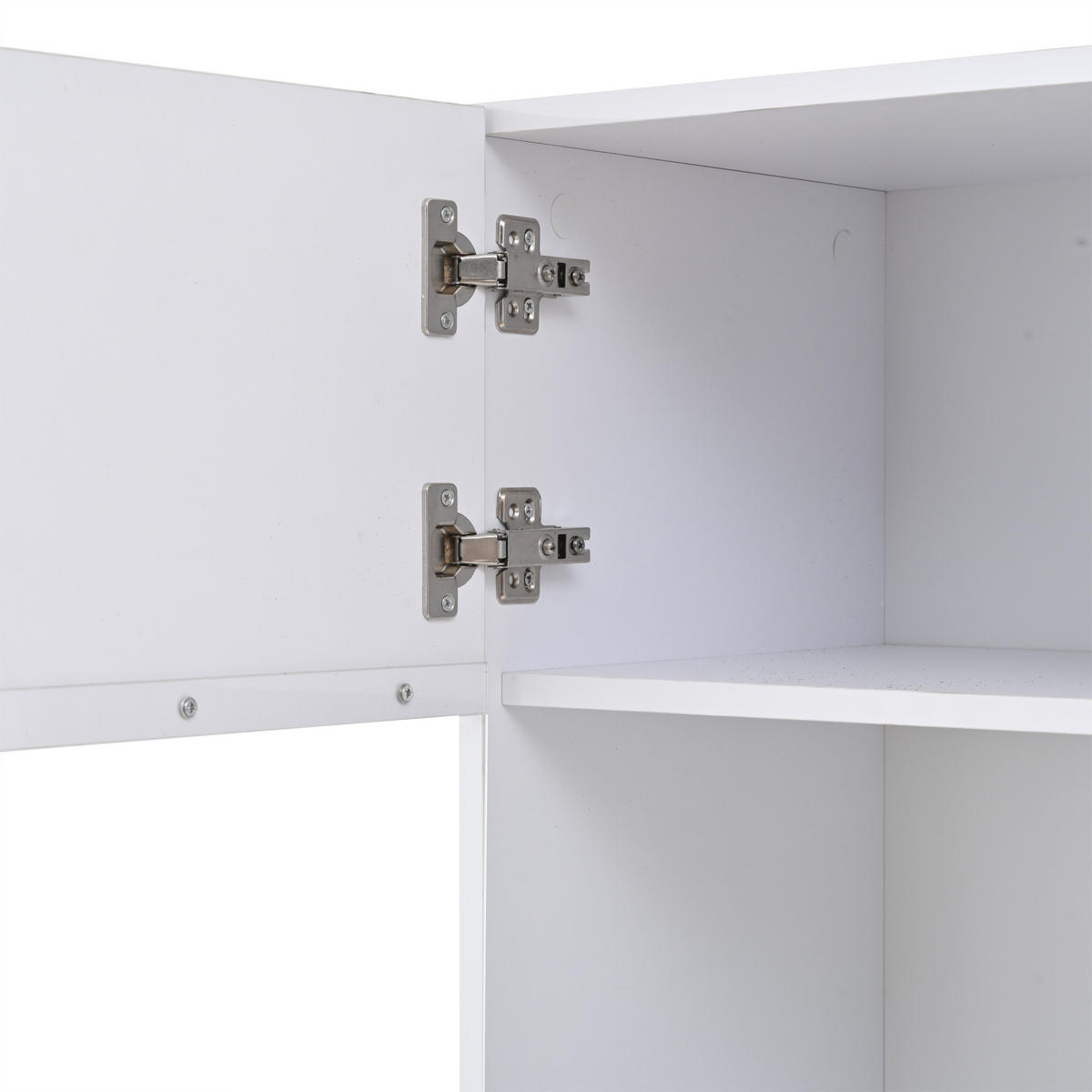 VITRINE in Weiß Standvitrine mit Stauraum und LED-Beleuchtung für Wohnzimmer, B60/T40/H180cm - Weiß, Glas/Holzwerkstoff (60/180/40cm) - STILVORA