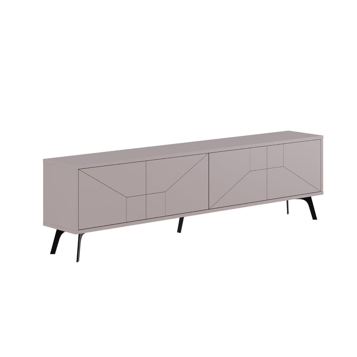 TV-MÖBEL 4 Türen L180 cm - Dune - Taupe, Holzwerkstoff (29.6/50/180cm) - Calicosy
