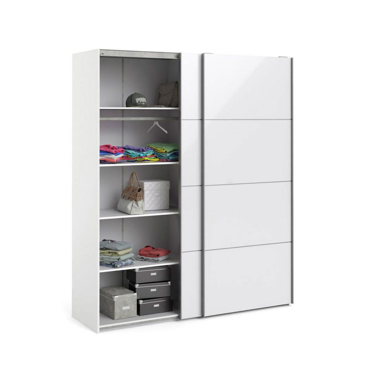 GARDEROBENSCHRANK weiß - Weiß, Holzwerkstoff (182/220/62cm) - ebuy24