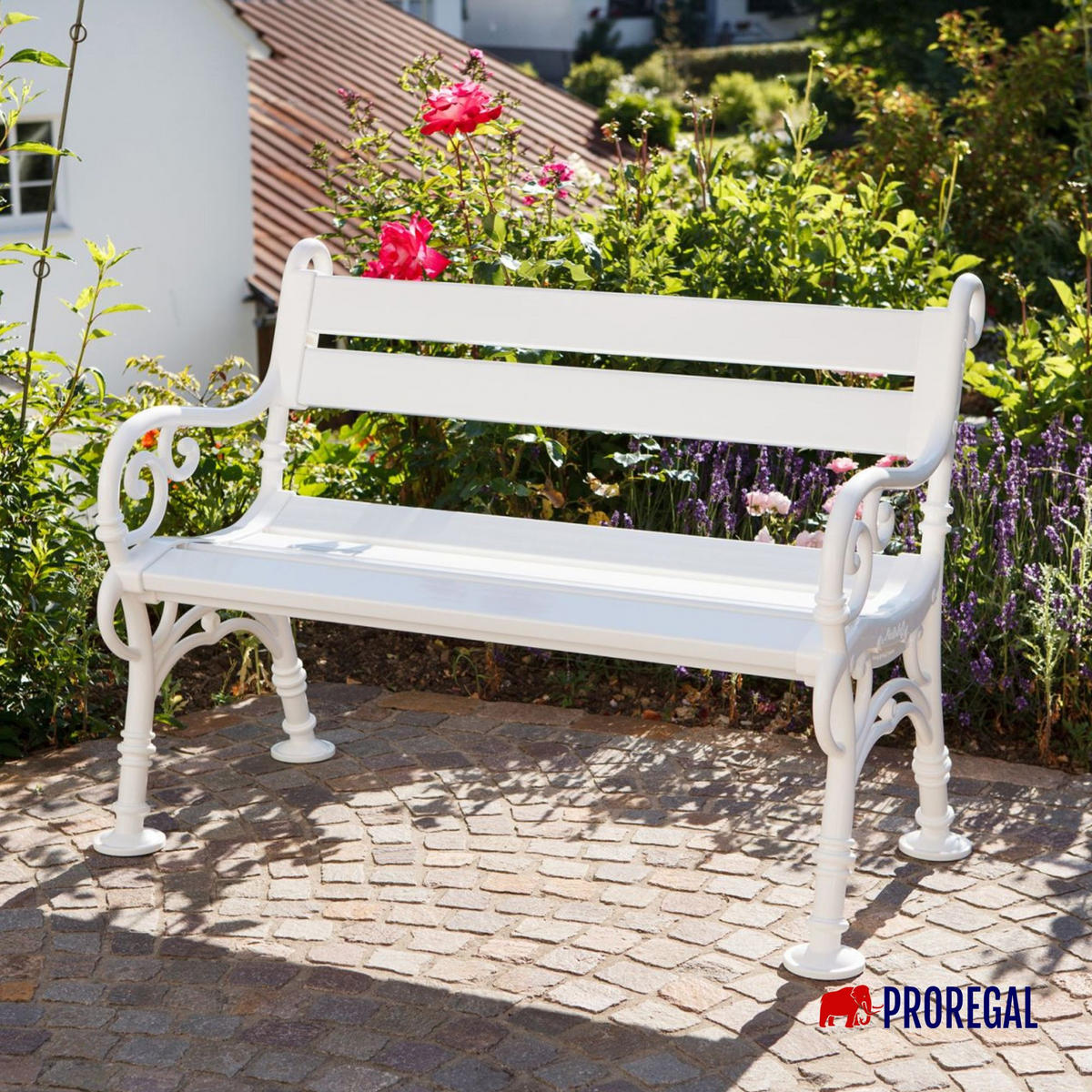 GARTENBANK Curacao 2 Sitzer Weiß 85 x 115 x 60 cm Witterungskunststoff & UV Beständiger Kunststoff - Weiß, Kunststoff (115/85/60cm) - PROREGAL