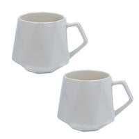 TEETASSE in Feinschliff Optik 350 ml (2-tlg.) - Weiß, Keramik (0.35L) - Intirilife