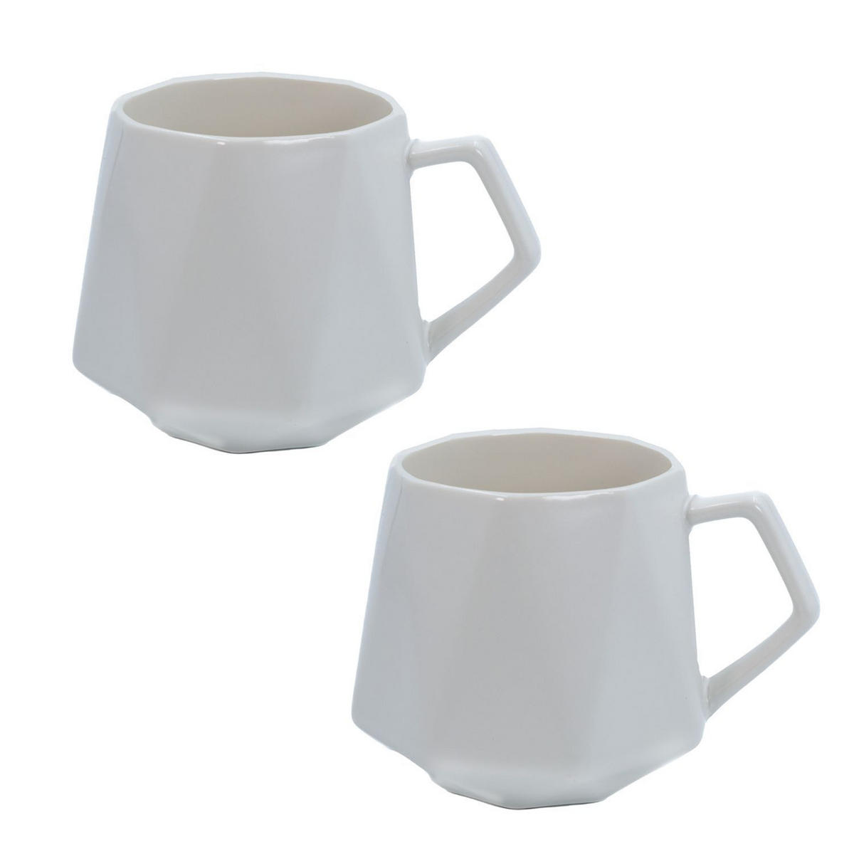 TEETASSE in Feinschliff Optik 350 ml (2-tlg.) - Weiß, Keramik (0.35L) - Intirilife