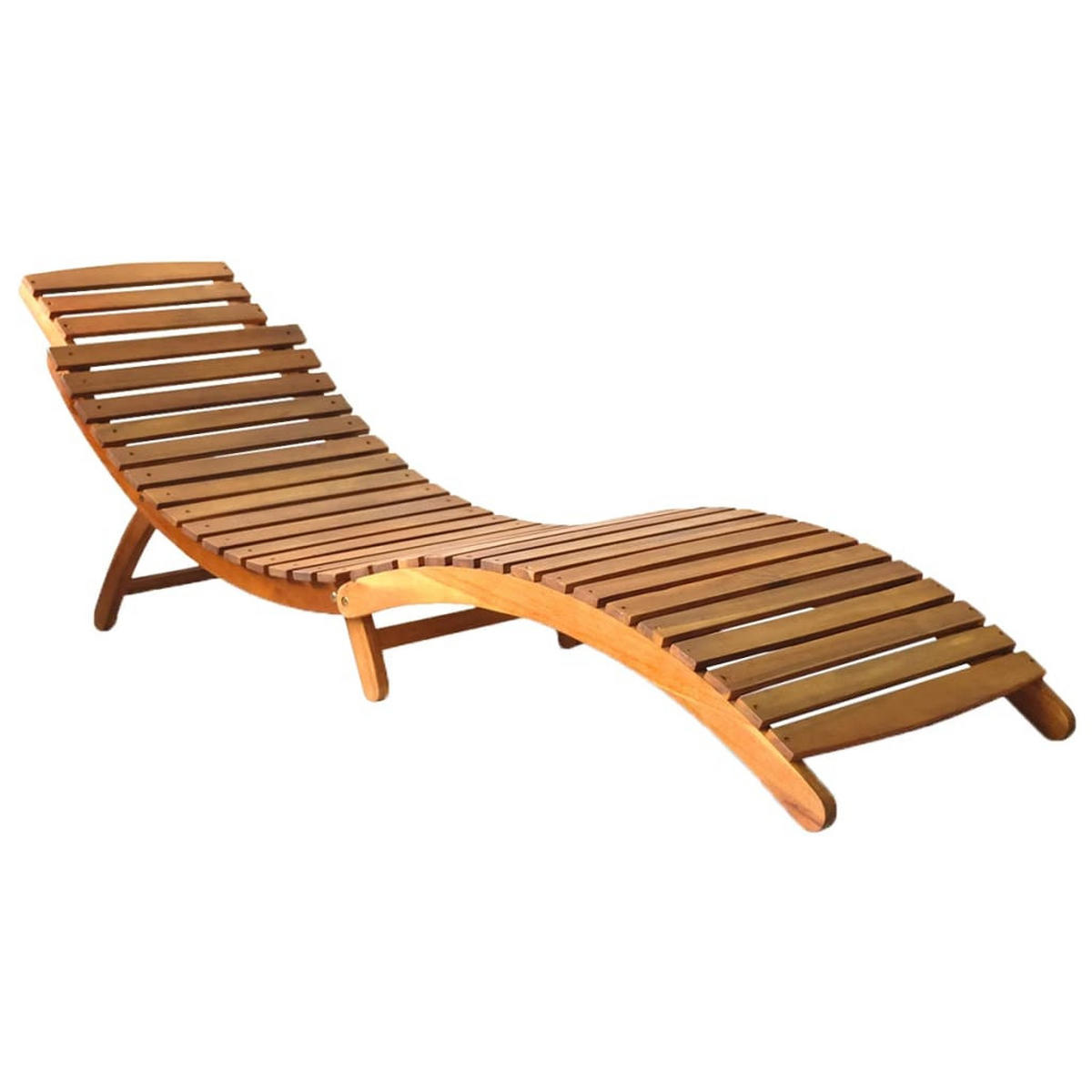 SONNENLIEGE mit Auflage Akazie Massivholz - Grau, Holz (55/64/184cm) - furnicato