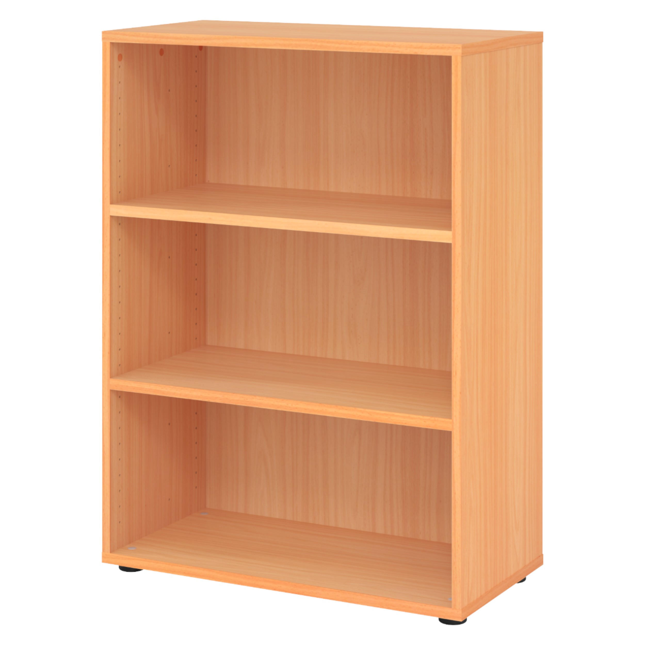 REGAL - 3 Ordnerhöhen 40/80/110 cm in Buchefarben - Buchefarben, Holzwerkstoff (80/110/40cm) - bümö