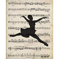 POSTER Nacnic-Des Mädchens Tanzen Ballett Auf Noten. A4 Schwarzer Rahmen - Schwarz, Papier (29.7/5/21cm) - Nacnic