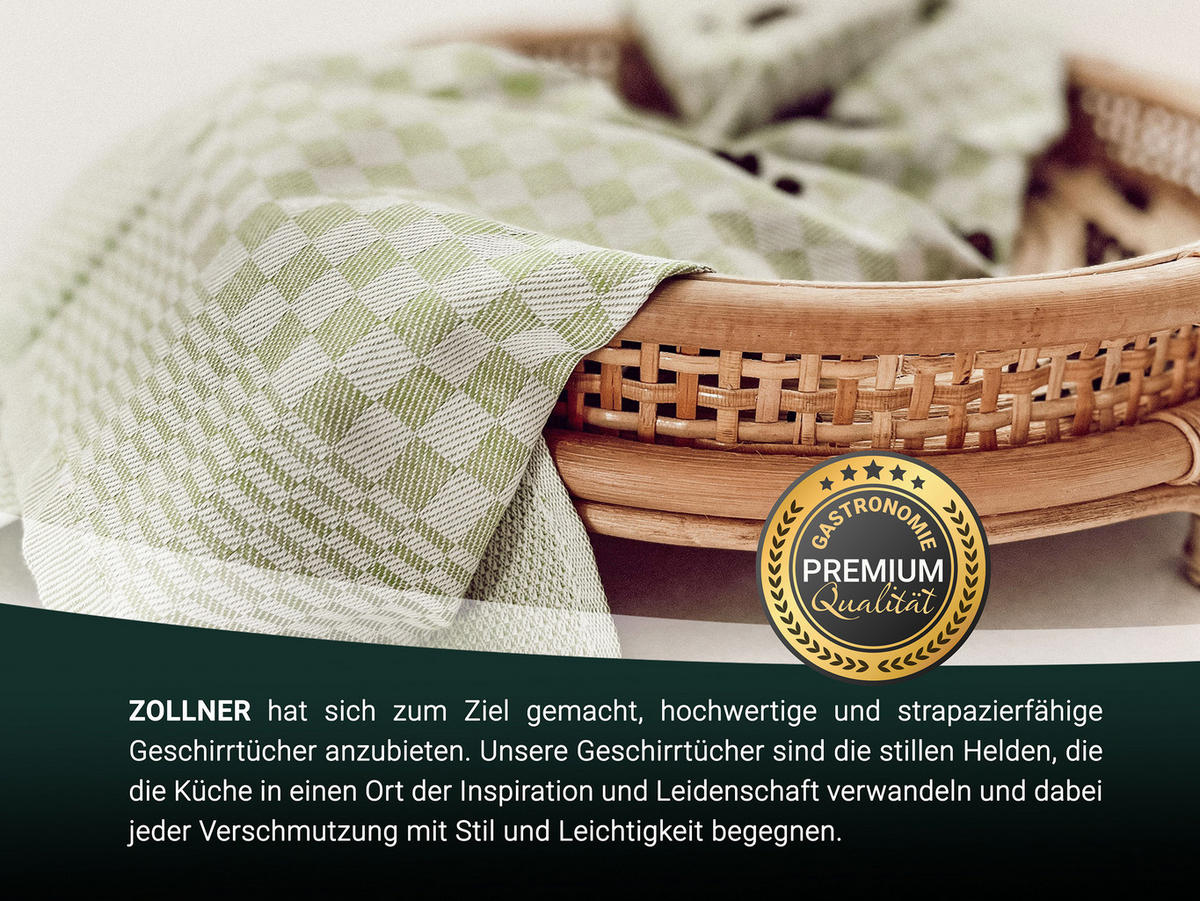 GESCHIRRTÜCHER, 10er-Set, 46x70 cm, 100% Baumwolle, Grün - Salbeigrün, Textil (46/70cm) - Zollner
