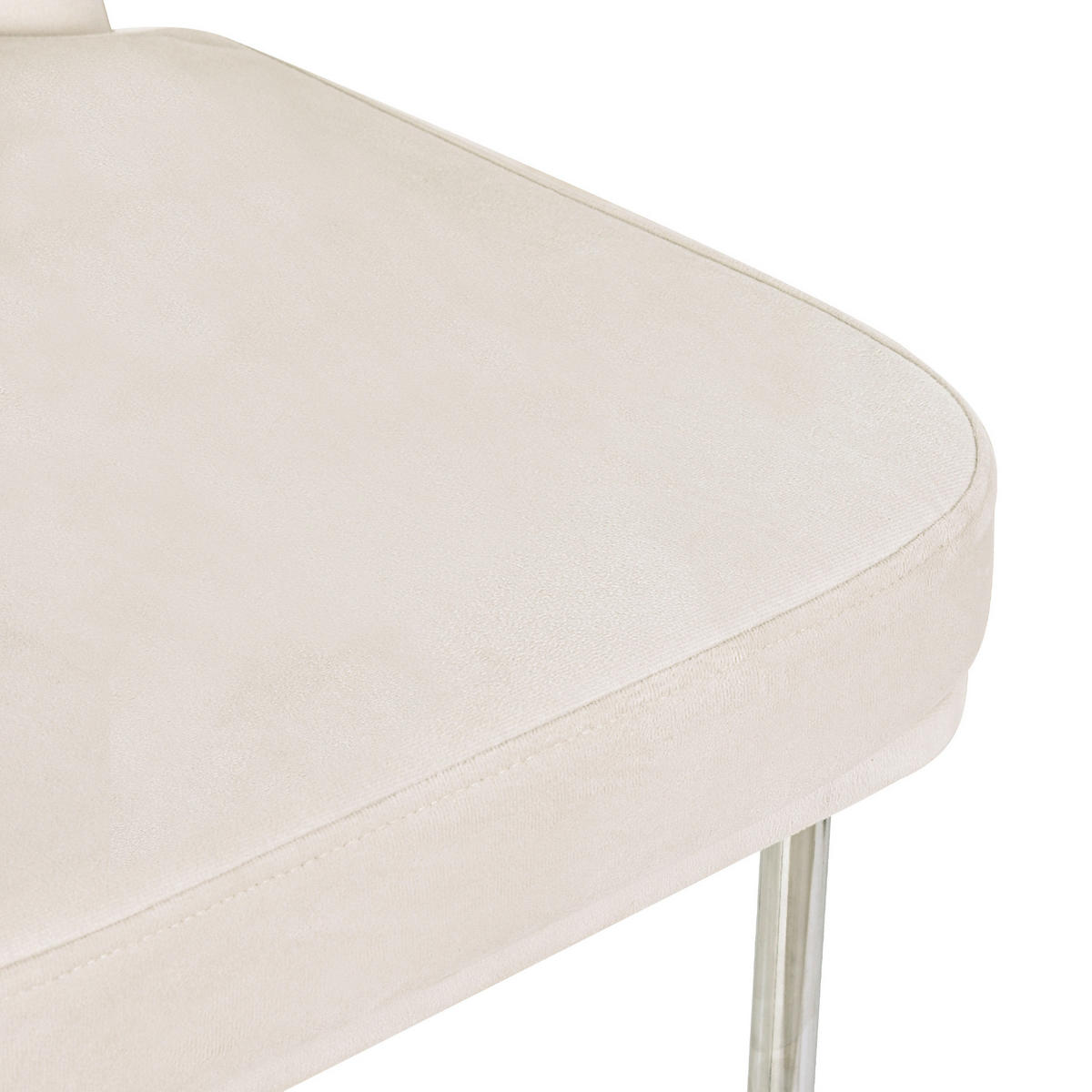 ESSZIMMERSTUHL 4er-Set gepolstert Samt Beige mit Metallbeinen - Beige, Metall (53/82/42.7cm) - Meubliv
