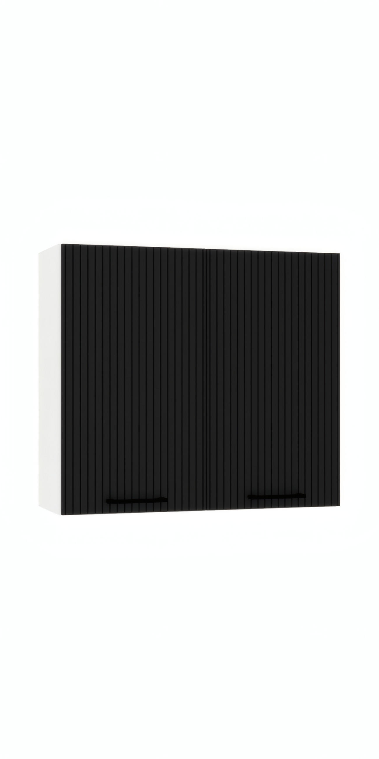 HÄNGESCHRANK W80 - KENDRO - Stilvolle Wandlösung - Schwarz/Weiß, Holz/Metall (80/72/30cm) - ROYAL24_MARKT