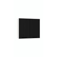 HÄNGESCHRANK W80 - KENDRO - Stilvolle Wandlösung - Schwarz/Weiß, Holz/Metall (80/72/30cm) - ROYAL24_MARKT