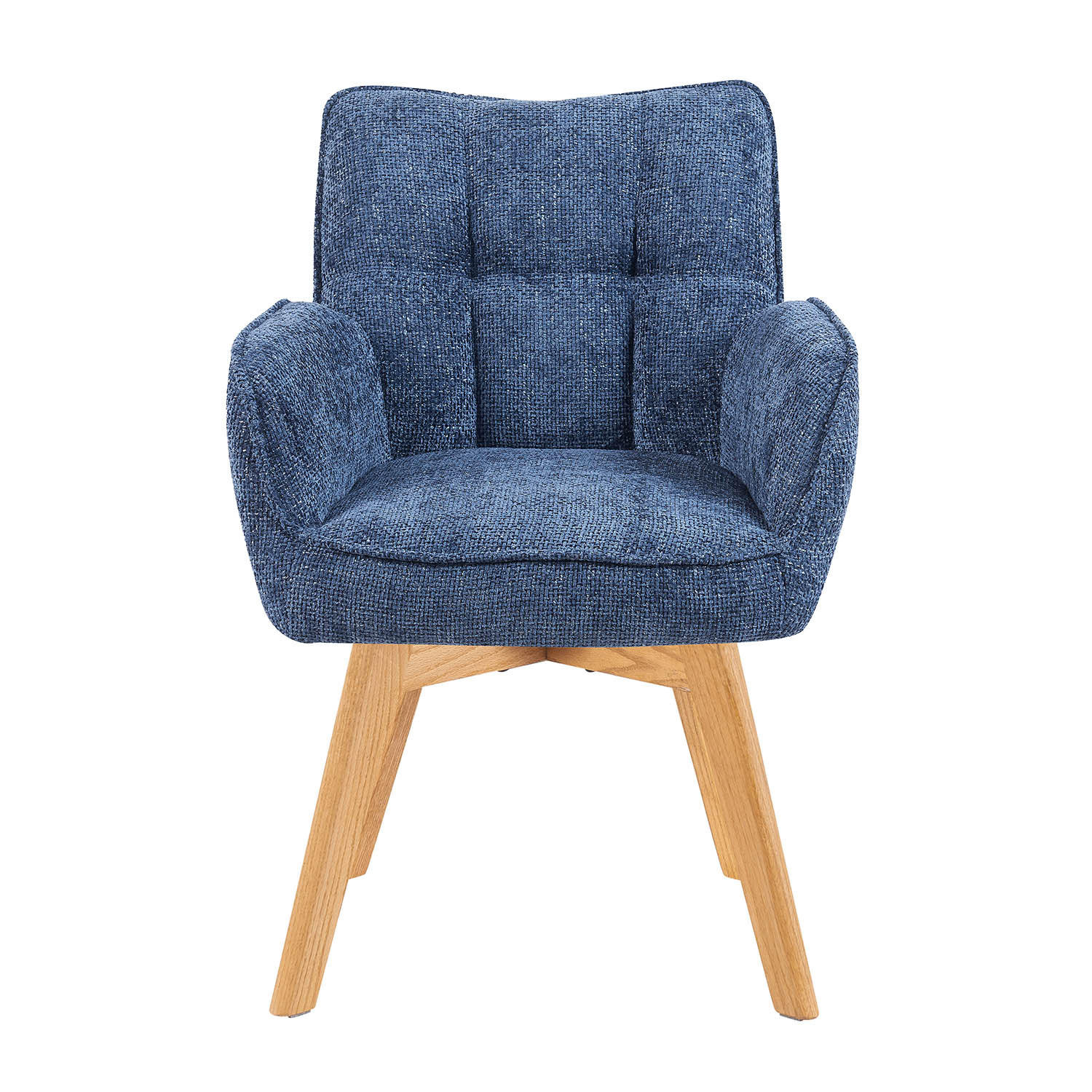 DREHSTUHL Mika-Ella - Honigeiche/Blau, Eichenholz/Holz (59/84/66cm) - DUBI Möbel