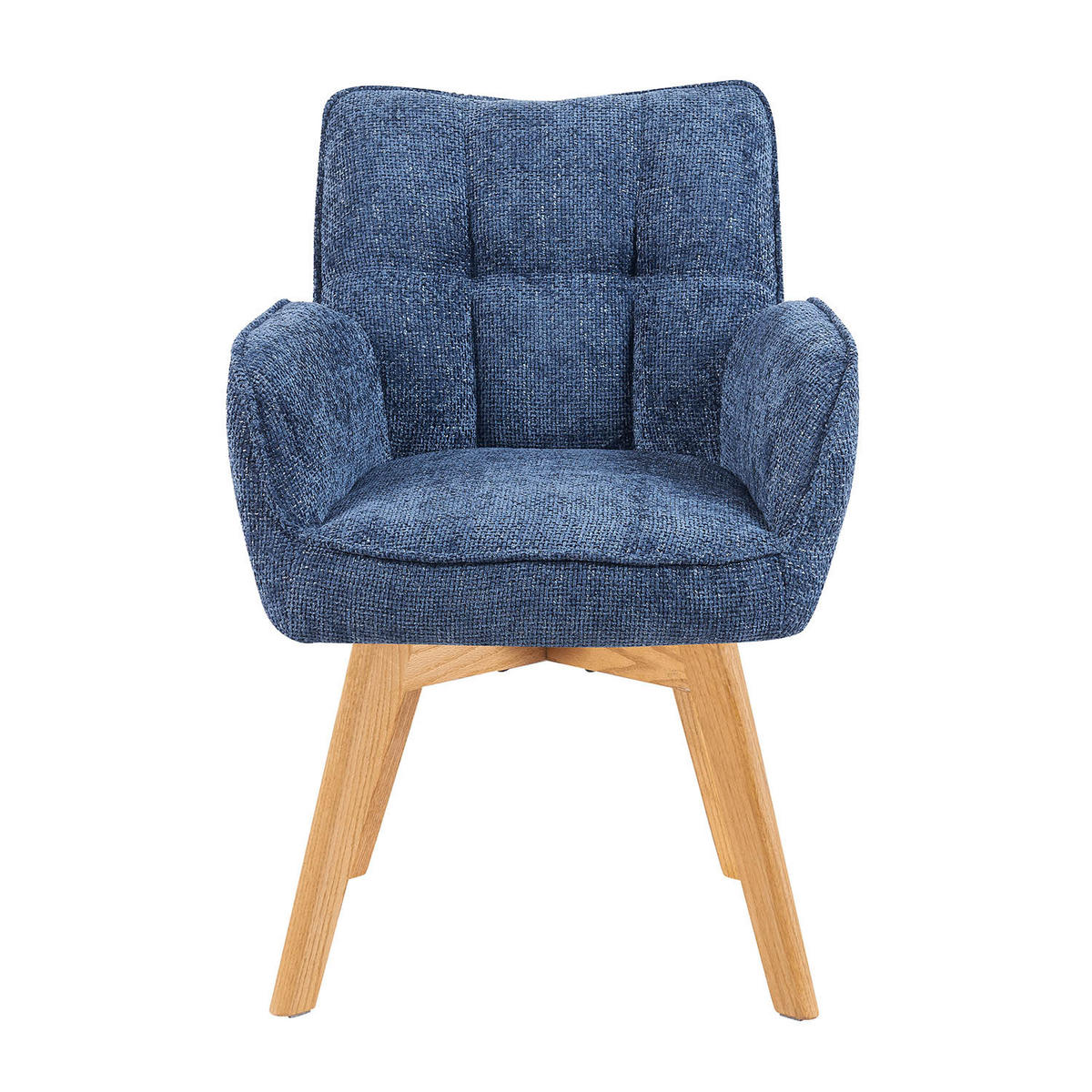 DREHSTUHL Mika-Ella - Honigeiche/Blau, Eichenholz/Holz (59/84/66cm) - DUBI Möbel