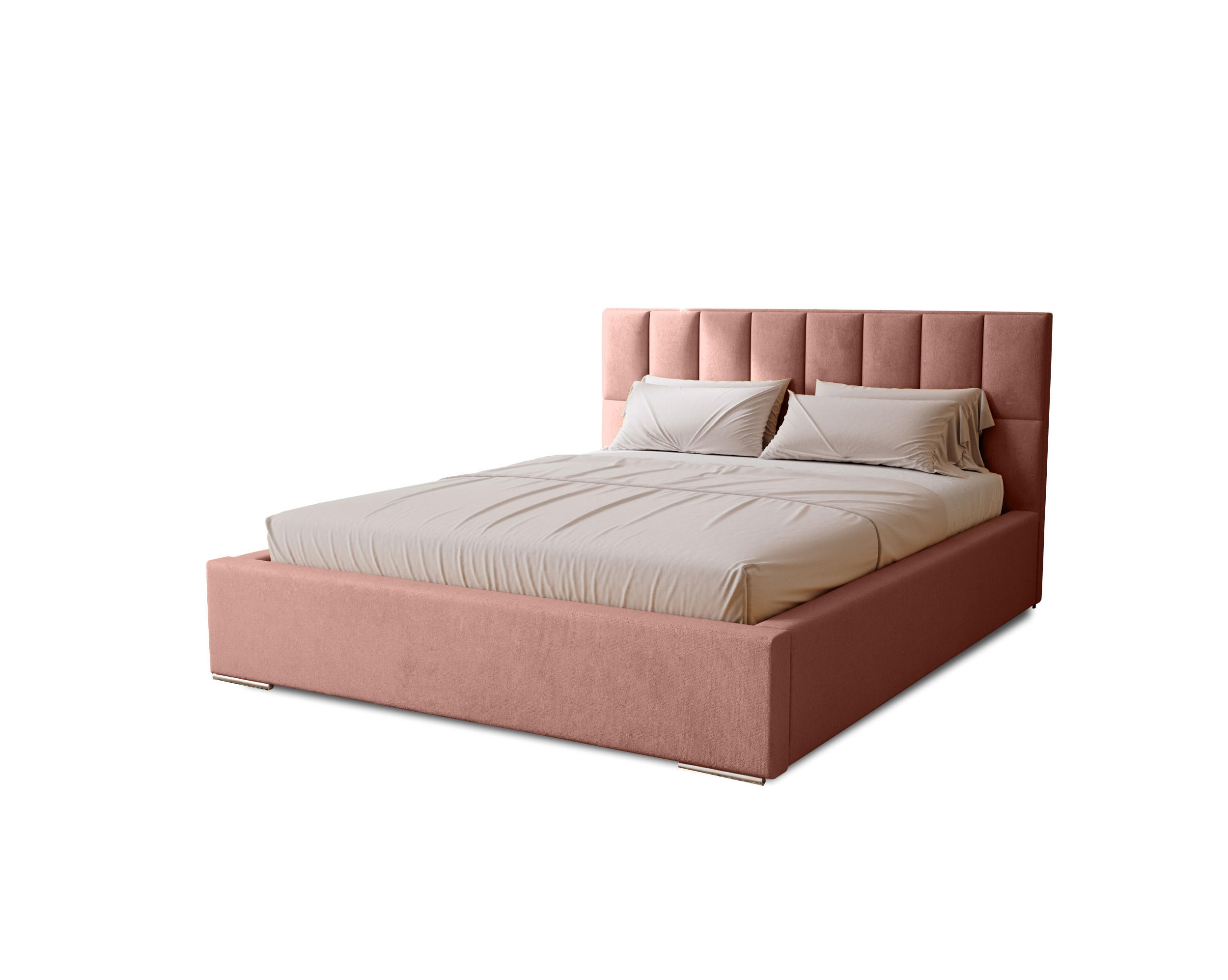 POLSTERBETT Dream 120x200 cm, Doppelbett mit Bettkasten, Lattenrost und Matratze, Velourstoff: Pink - Pink, Holz/Textil (120/200cm) - Marpur