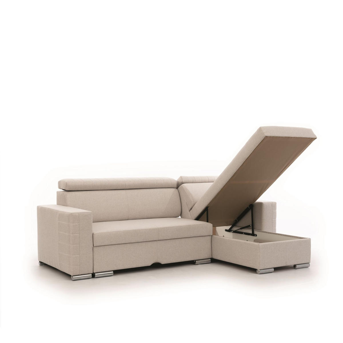 ECKSOFA Canton In Liverpool - Creme, Holzwerkstoff/Textil (260/173cm) - Fun Möbel