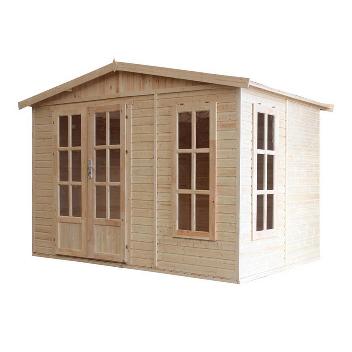 GARTEN HOLZHAUS - B332xT222xH232 cm/6m2 - M334FB - Beige, Holz (332/232/199cm) - Timbela