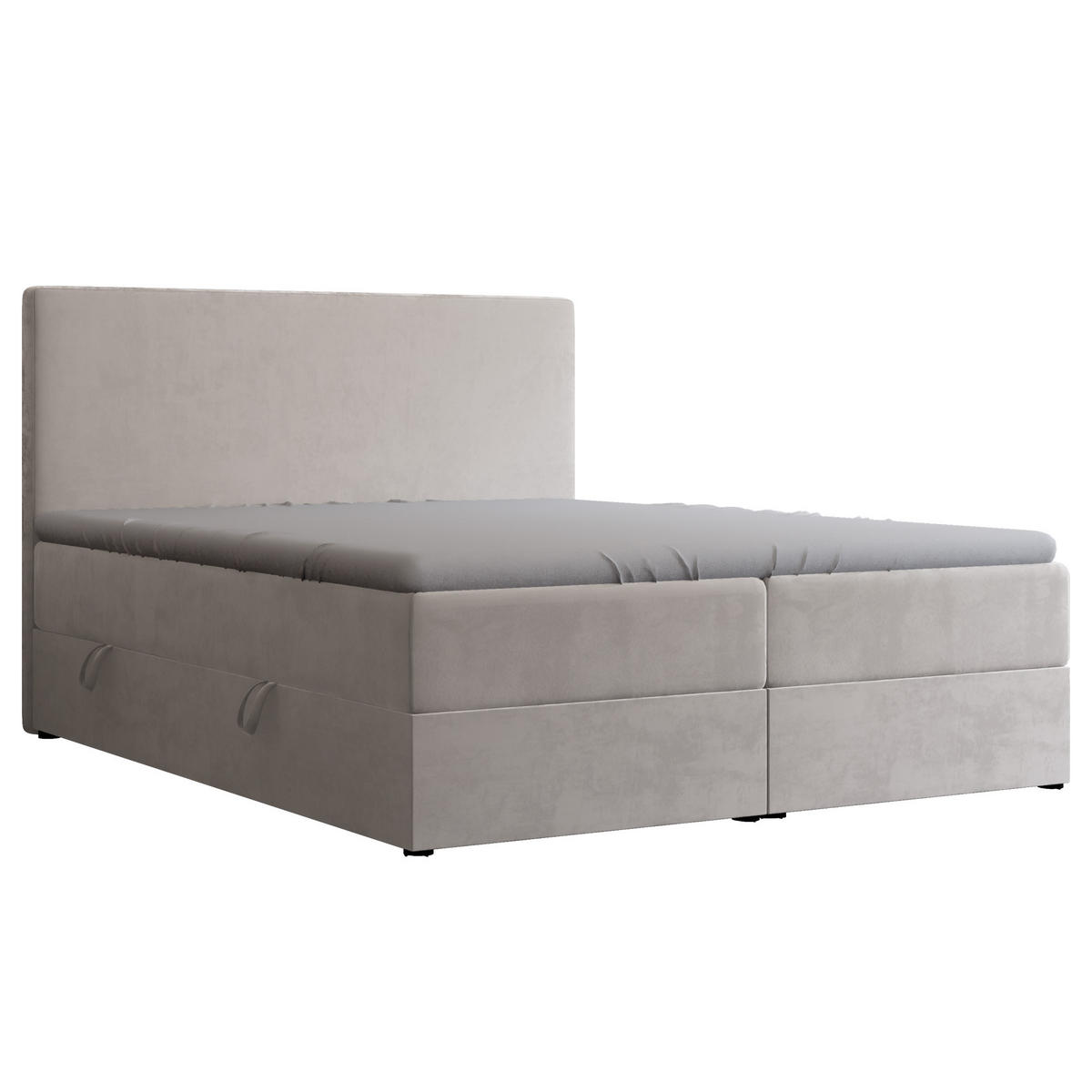BOXBETT 160x200 cm mit Topper - Beige, Holzwerkstoff/Textil (160/200cm) - Idohome