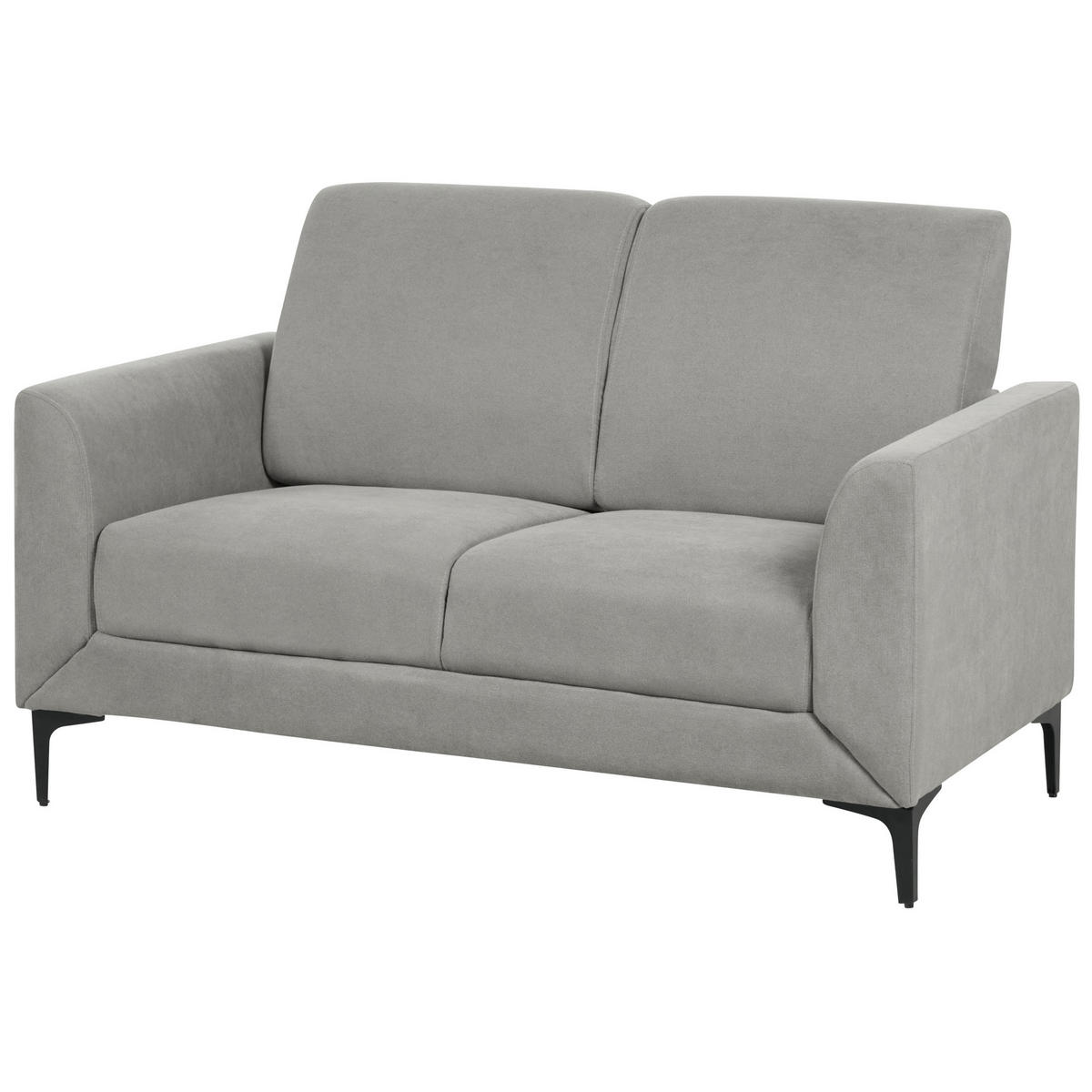 2-SITZER-SOFA grau Fenes - Schwarz/Grau, Textil (142/90/75cm) - Beliani