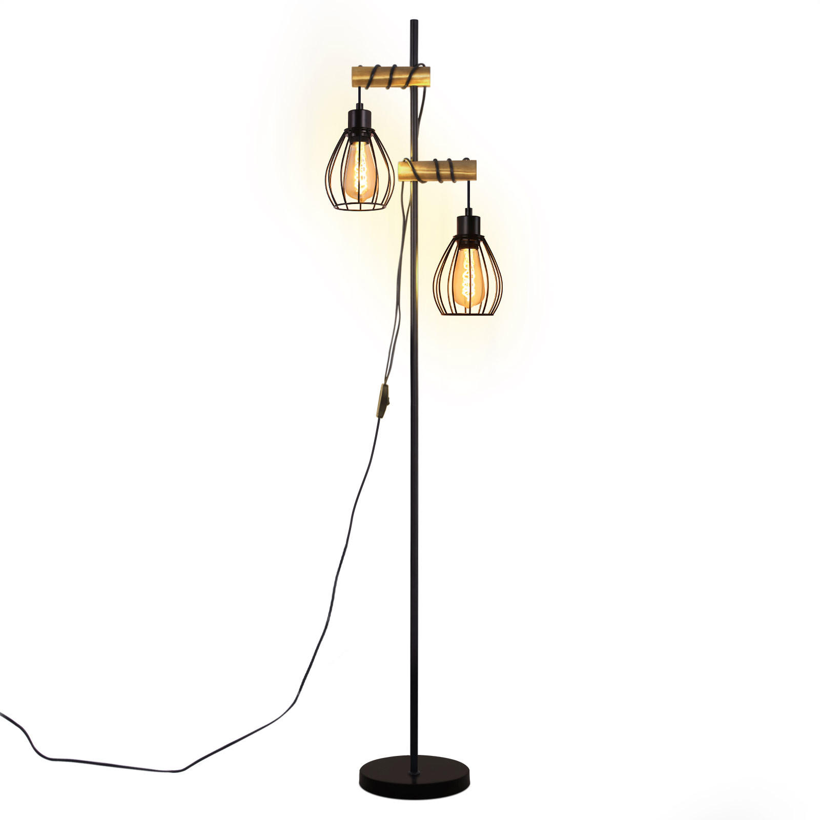 ZMH Stehlampe Schwarz 22x152x22 cm