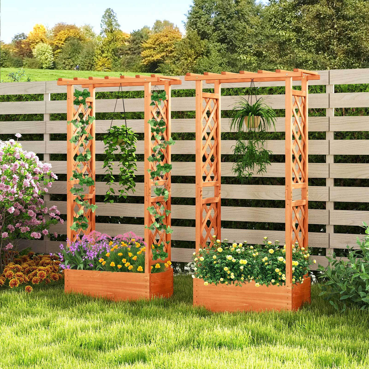 HOCHBEET Orange - Orange, Holz (32/152/66cm) - COSTWAY