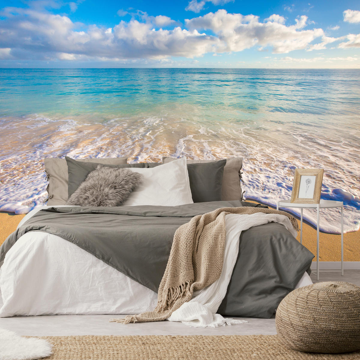 FOTOTAPETA Pre Obývaciu Izbu Tyrkysové More Vlny Zlatá Pláž 400 x 280 cm - hnedá/žltá, papier (400/280cm) - Muralo