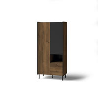 DREHTÜRENSCHRANK KREON 88,2/190,7/55cm 2-türig Braun - Schwarz/Braun, Holzwerkstoff (88.2/190.7/55cm) - MASSENO