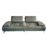 SOFA WIOLO Grün Leder - Silberfarben/Grün, Leder (110/83/240cm) - KAWOLA