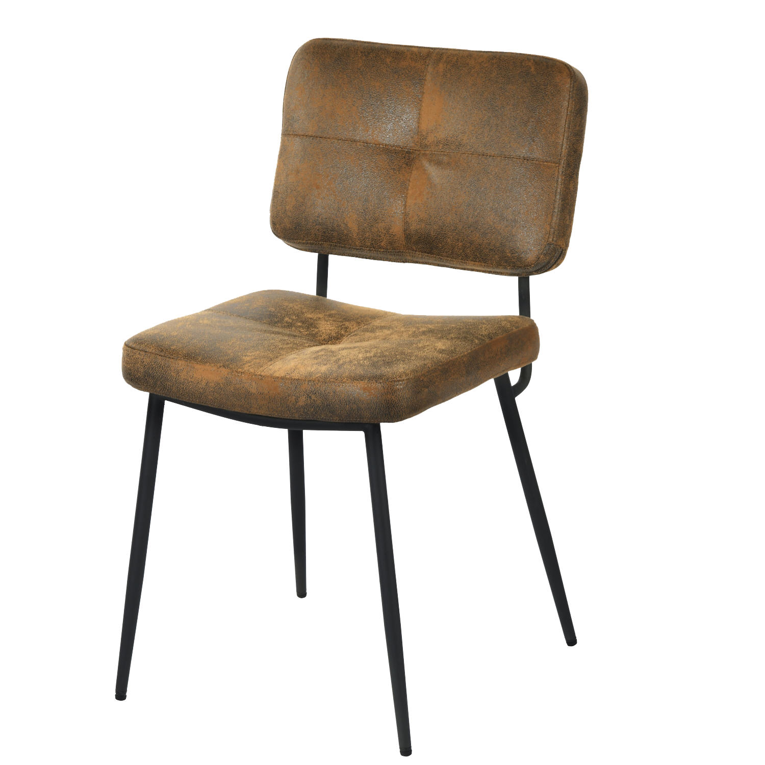 ESSSTUHL Wildleder-Mikrofaser Braun, Schwarz - Braun, Metall (54/82/45.5cm) - Meubles Cosy