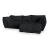 ECKSOFA ORENTI R-S Schwarz Boucle-Stoff mit Schlaffunktion - Schwarz, Holz (287/182cm) - MASSENO