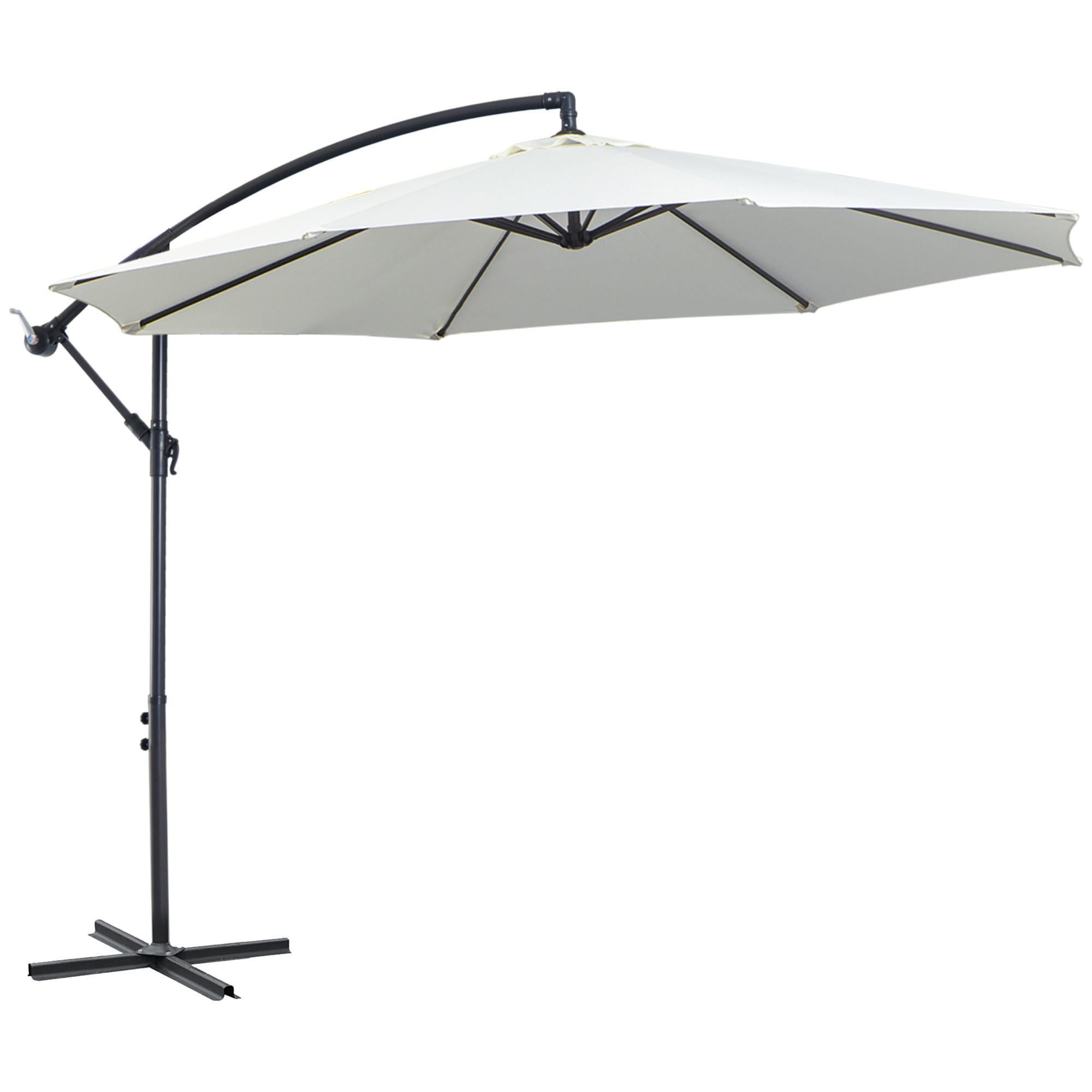 SONNENSCHIRM, Stahl, Polyester, Cremeweiß - Creme, Metall (3/3cm) - Outsunny